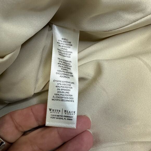 White House Black Market Beige Blazer Jacket Size 2 - Tailored Fitted Blazer - Picture 7 of 10